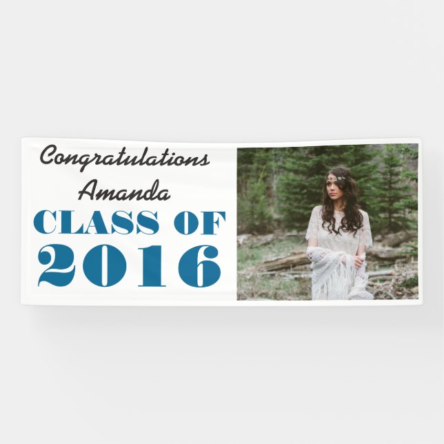 Class Of 2016 Bold Typography Graduate Photo Banner (Horizontal)