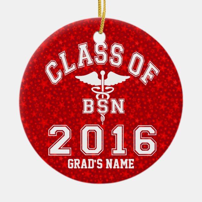 Class Of 2016 BSN Ceramic Tree Decoration (Front)