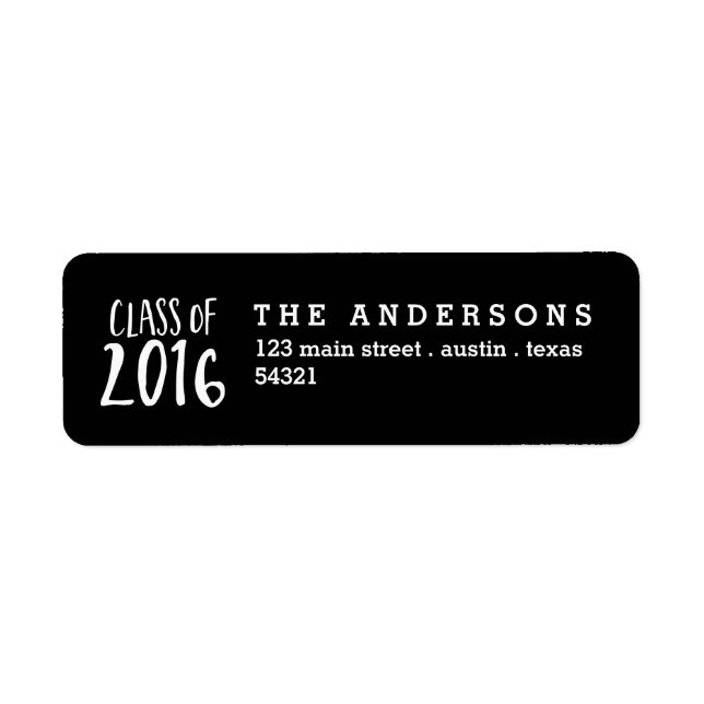 Class of 2016 Grad Celebration Address Label (Front)