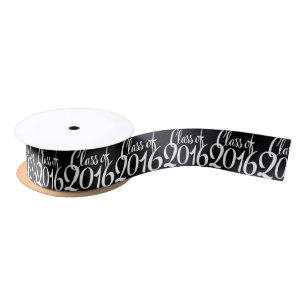 Class of 2016 Retro Typography Graduation Satin Ribbon