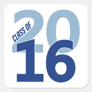 Class of 2016 stickers, customisable square sticker