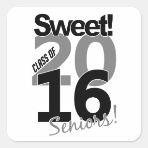 Class of 2016 stickers, customisable square sticker