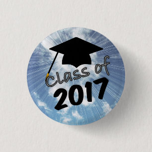 Class of 2017 And A Graduation Cap On Blue Sky Pin