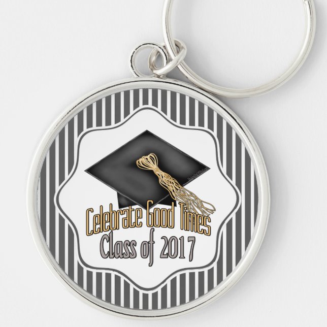 Class of 2017 Celebrate Good Times Graduation Gift Key Ring (Front)