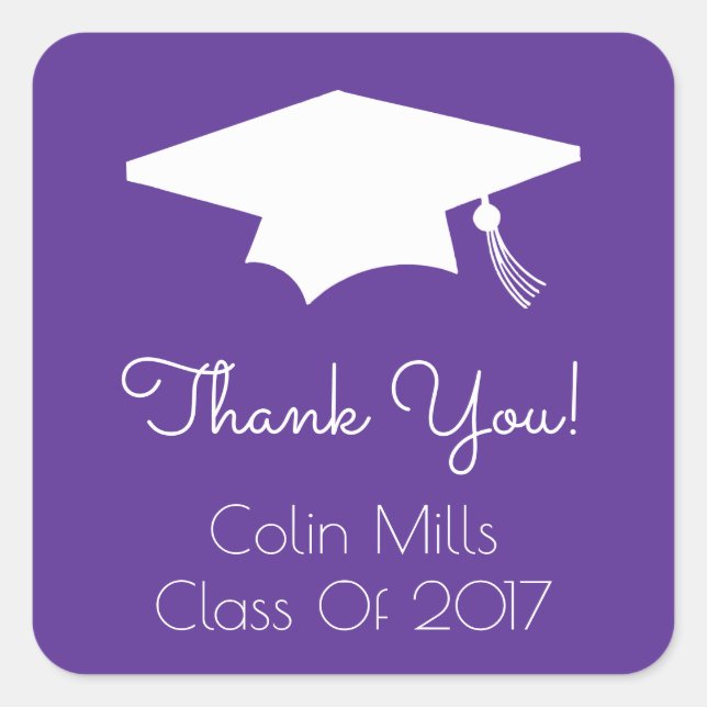 Class Of 2017 Label (Eggplant Graduation Cap) (Front)