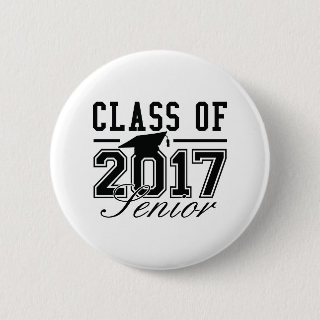 Class Of 2017 Senior 6 Cm Round Badge (Front)