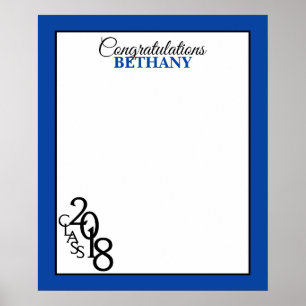 Class of 2018 Graduation Autograph Keepsake Blue Poster