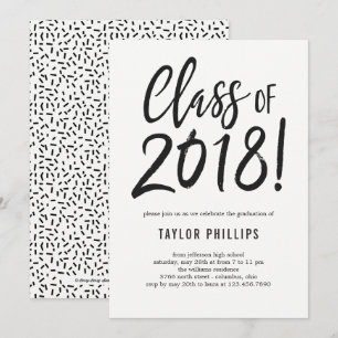 Class of 2018 Graduation Party Invitation Brushed