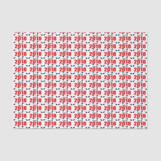 Class Of 2018 Graduation Tissue Paper (Red Caps) (Front)
