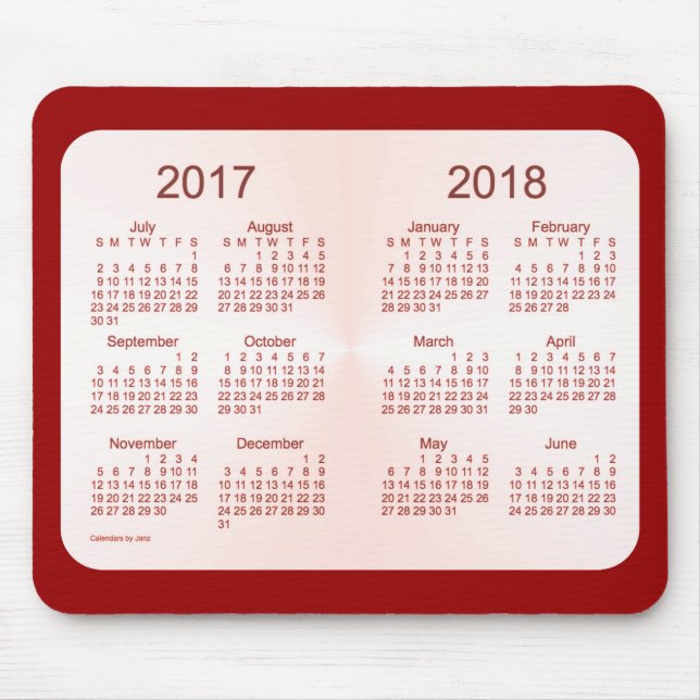 Class of 2018 Pink Maroon Calendar by Janz Mouse Pad (Front)