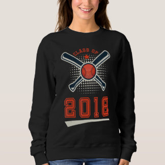 Class of 2018 School Graduation Baseball Player Sp Sweatshirt