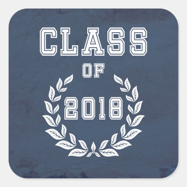Class of 2018 square sticker (Front)