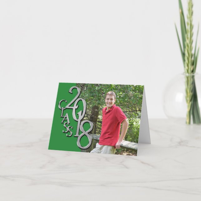 Class of 2018 Thank You Green and Silver Card (Front)