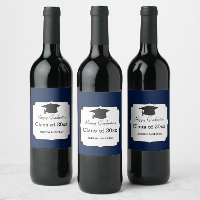 Class of 2019 - Blue Graduation Wine Label (Bottles)