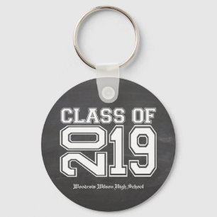 Class of 2019 Chalkboard Varsity Graduation Key Ring