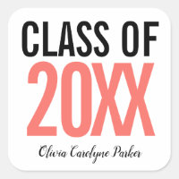 Class of 2019 Coral Bold Personalised Graduation