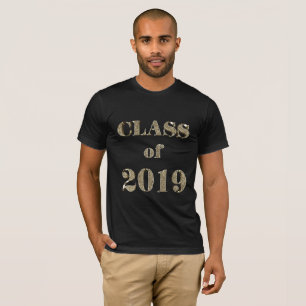 Class of 2019 Elegant Gold Glitter Typography T-Shirt