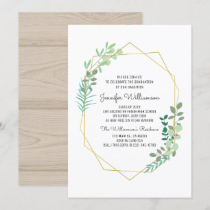 Class of 2019   Geometric and Greenery Graduation Invitation