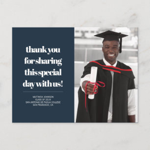 Class of 2019 Photo Graduation Thank You Postcard