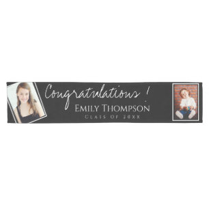 Class Of 2019 Two Photo Congrats Grad Table Runner