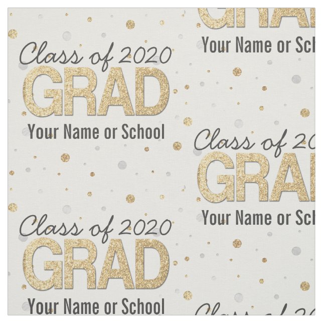 Class of 2020 Confetti Graduation Party Custom Fabric (Swatch)