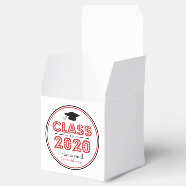 Class Of 2020 Graduation Favour Boxes (Red) (Opened)