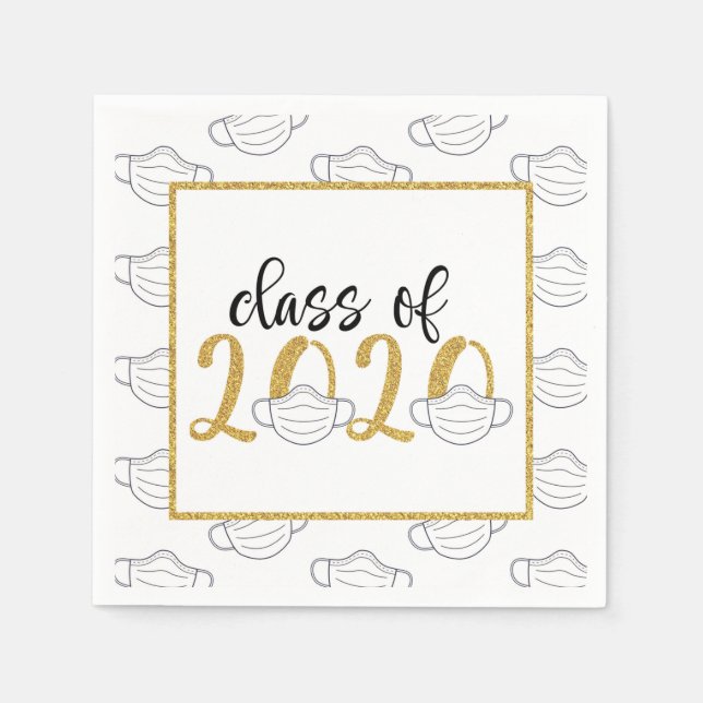 Class of 2020 Graduation Napkin - Face Mask GG (Front)