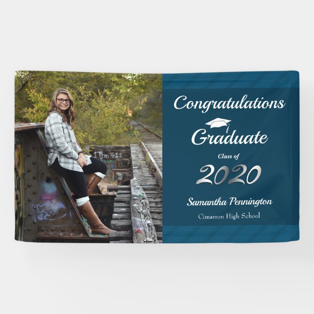 Class of 2020 One Photo Graduation Party Banner (Horizontal)