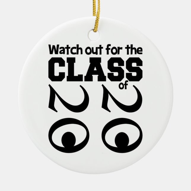 CLASS OF 2020 ornament, customisable Ceramic Tree Decoration (Front)