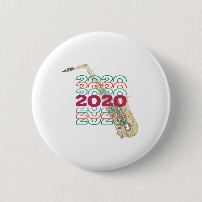 Class of 2020 - Repeat -Altoi Sax 6 Cm Round Badge (Front)