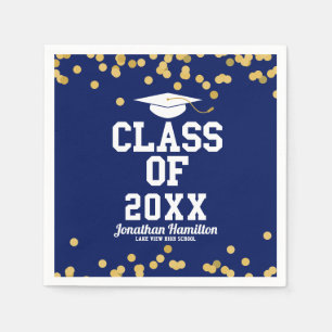 Class Of 2021 Blue Graduation Party Napkin