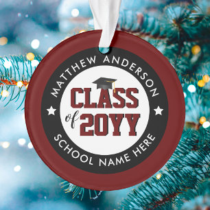 Class of 2021 Burgundy Red Graduate Graduation Ornament