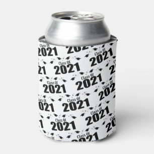 Class Of 2021 Caps And Diplomas (Black) Can Cooler