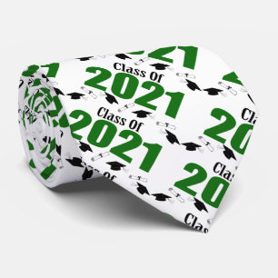 Class Of 2021 Caps And Diplomas (Green) Tie