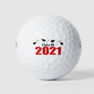 Class Of 2021 Caps And Diplomas (Red) Golf Balls