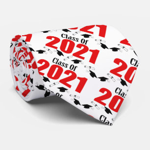 Class Of 2021 Caps And Diplomas (Red) Tie