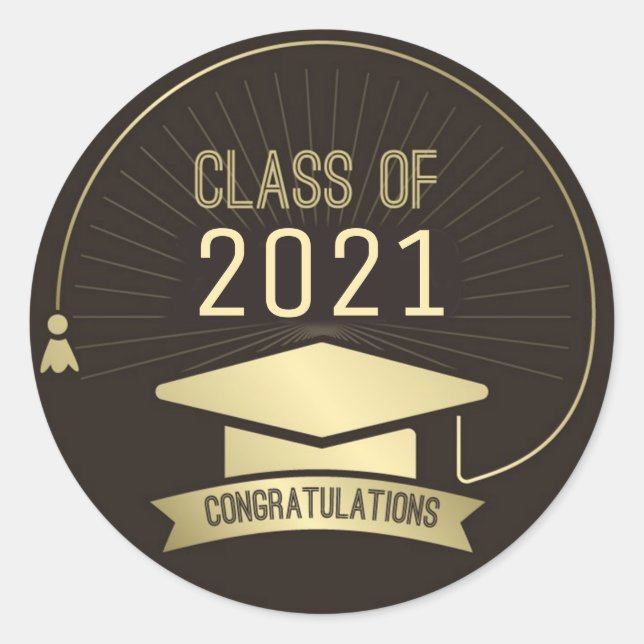 Class of 2021 classic round sticker (Front)