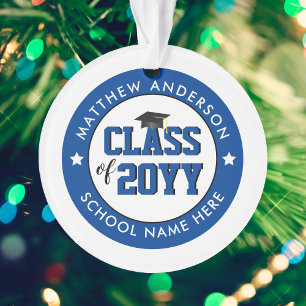 Class of 2021 Elegant Blue Graduate Graduation Ornament