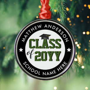 Class of 2021 Forest Green Graduate Graduation Metal Tree Decoration