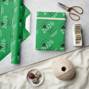 Class of 2021 Grad Green Wrapping Paper