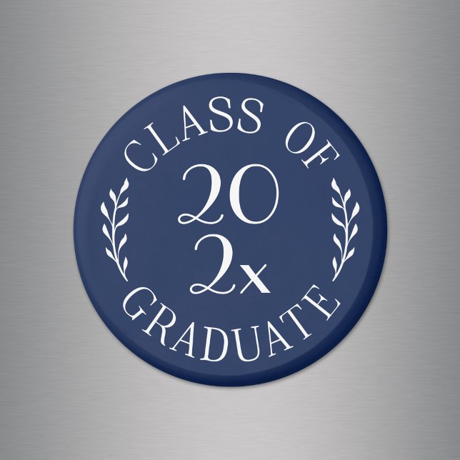 Class of 2021 Graduate Chic Typography Navy Blue Magnet (Class of Year Graduate Chic Typography Navy Blue Magnet in situ)