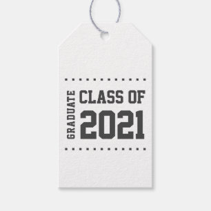 Class of 2021 Graduation Black and White Gift Tag