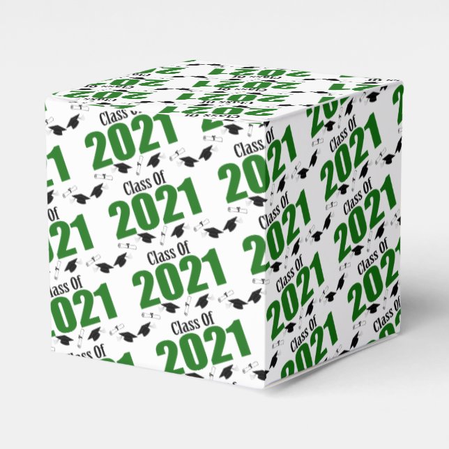 Class Of 2021 Graduation Favour Boxes (Green) (Front Side)