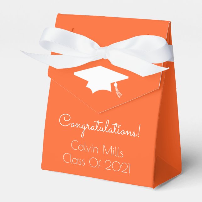 Class Of 2021 Graduation Favour Boxes (Orange) (Front Side)