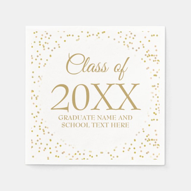 Class of 2021 Graduation Gold Dust Napkin (Front)