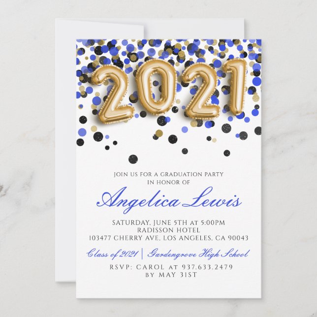 Class of 2021 Graduation Party Invitation (Front)