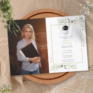 Class of 2021 Greenery Graduation Party Photo Invitation