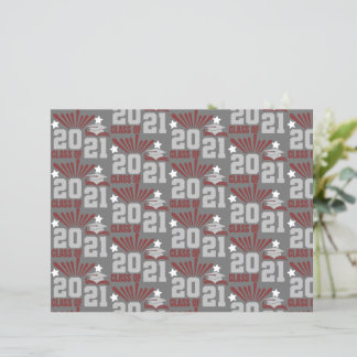 Class of 2021 Maroon Grey Scrapbook Paper