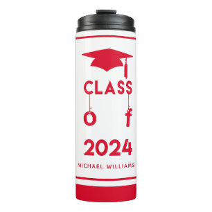 Class of 2021  - Personalised Red Graduation Therm Thermal Tumbler