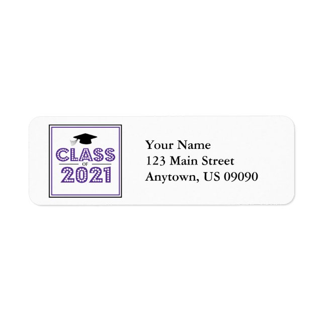 Class Of 2021 Return Address Labels (Purple) (Front)